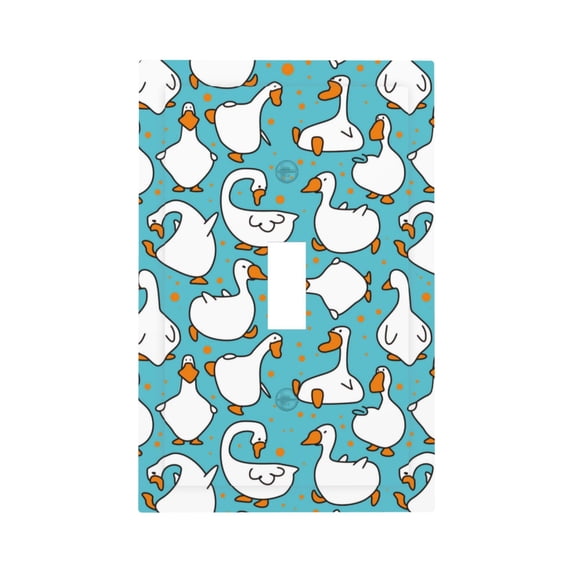 Kll Cartoon Funny Goose Wall Plate,Gloss Finish,Standard Size 1 - 5" X 3", Polycarbonate Thermoplastic,Electric Receptacle Plug Covers