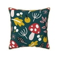 thumbnail image 1 of Kll Cartoon Leaf Mushroom Red Decorative Throw Pillow Covers Velvet Soft For Couch Sofa Bedroom Living Room Outdoor -20"X20", 1 of 8