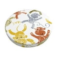 thumbnail image 1 of Kll Cartoon Monkey Round Bar Chair Cushion Cover 12 Inch,Bar Stool Protector With Elastic, Soft Washable, 1 of 7