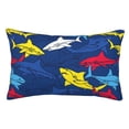thumbnail image 1 of Kll Cartoon Shark Pillow Covers Envelope Closure,Super Soft And Cozy Fuzzy Fleece Pillow Case Cover 16"X24", 1 of 9