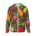 thumbnail image 1 of Kll Cartoon Vegetables Print Men'S Women’s Upf 50+ Sun Protection Outdoor Hoodie Jacket Long Sleeve Fishing Hiking Performance Shirt- Large, 1 of 8