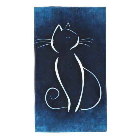 Kll Cat Sketch Ultra Absorbent & Soft Hand Towels For Bath, Hand, Face, Gym And Spa-27.5x16in