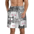 thumbnail image 1 of Kll Cats Group Men'S Casual Summer Beach Shorts Hawaiian Shorts With Pockets-Large, 1 of 9