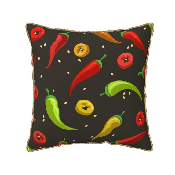 Kll Chili2 Decorative Throw Pillow Covers Velvet Soft For Couch Sofa Bedroom Living Room Outdoor -18"X18"