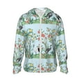 thumbnail image 1 of Kll Chinoiserie Floral Palm Tree Print Men'S Women’s Upf 50+ Sun Protection Outdoor Hoodie Jacket Long Sleeve Fishing Hiking Performance Shirt- Medium, 1 of 8