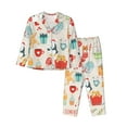 thumbnail image 1 of Kll Christmas And New Year Print Women'S Long Sleeve Pajamas With Pants Sleepwear Loungewear 2 Set-Small, 1 of 9