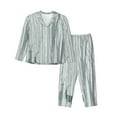 thumbnail image 1 of Kll Christmas Deer Print Women'S Long Sleeve Pajamas With Pants Sleepwear Loungewear 2 Set-Small, 1 of 9
