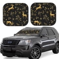 thumbnail image 1 of Kll Christmas Gold Deers1 Windshield Sun Shade 2-Piece Foldable Car Front Window Sunshade For Most Sedans Suv Truck- Small, 1 of 7