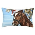 thumbnail image 1 of Kll Christmas Horse Pillow Covers Envelope Closure,Super Soft And Cozy Fuzzy Fleece Pillow Case Cover 14"X20", 1 of 9