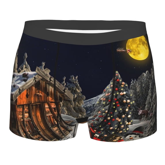Kll Christmas Landscape Winter Mood Men'S Cotton Boxer Briefs Underwear-Xx-Large