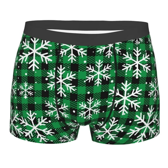 Kll Christmas Pattern At Buffalo Plaid Men'S Cotton Boxer Briefs Underwear-X-Large