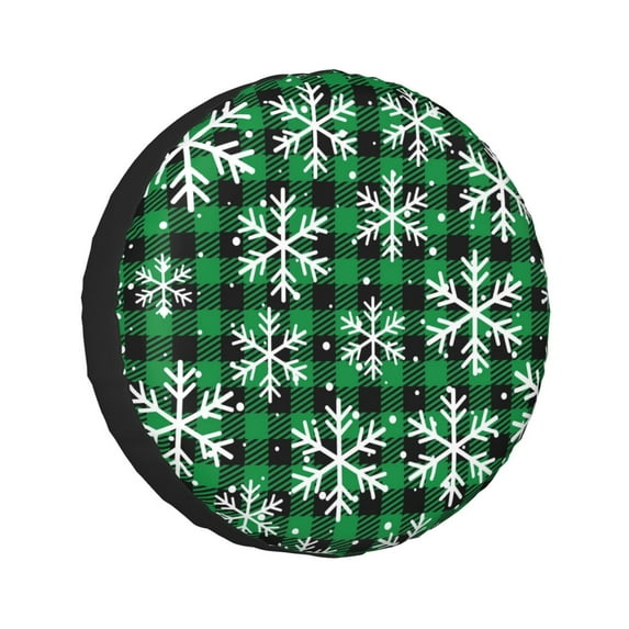 Kll Christmas Pattern At Buffalo Plaid Tire Cover,Universal Wheel Tire Cover For Trailer, Rv, Suv, Truck,Camper And Many Vehicle,(15 Inch)
