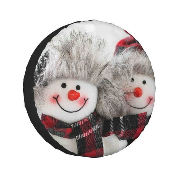 Kll Christmas Snowman With Hat Tire Cover,Universal Wheel Tire Cover For Trailer, Rv, Suv, Truck,Camper And Many Vehicle,(16 Inch)