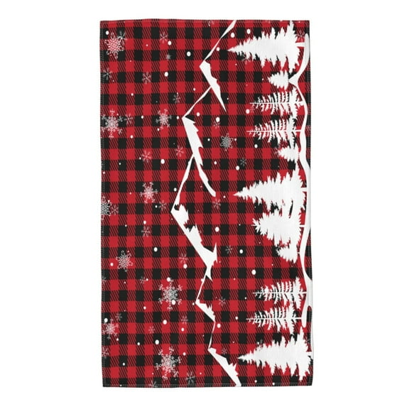 Kll Christmas Tree Buffalo Plaid Ultra Absorbent & Soft Hand Towels For Bath, Hand, Face, Gym And Spa-27.5x16in