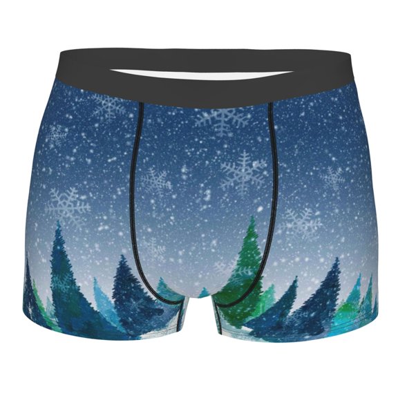 Kll Christmas Trees Men'S Cotton Boxer Briefs Underwear-Medium