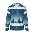 thumbnail image 1 of Kll Christmas Trees Print Men'S Women’s Upf 50+ Sun Protection Outdoor Hoodie Jacket Long Sleeve Fishing Hiking Performance Shirt- Large, 1 of 8