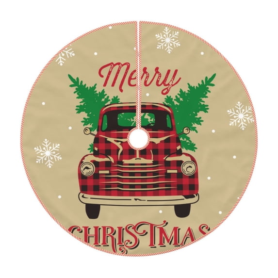 Kll Christmas Vintage Red Truck Christmas Tree Skirt 36",Party Decorations Farmhouse For Christmas Decorations Holiday Party