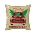 thumbnail image 1 of Kll Christmas Vintage Red Truck Decorative Throw Pillow Covers Velvet Soft For Couch Sofa Bedroom Living Room Outdoor -18"X18", 1 of 8