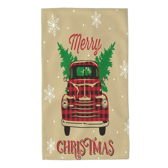 Kll Christmas Vintage Red Truck Ultra Absorbent & Soft Hand Towels For Bath, Hand, Face, Gym And Spa-27.5x16in