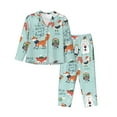 thumbnail image 1 of Kll Christmas Winter Animals Print Women'S Long Sleeve Pajamas With Pants Sleepwear Loungewear 2 Set-Medium, 1 of 9