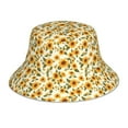 thumbnail image 1 of Kll Classical Cute Sunflower Bucket Hat for Women Men Packable Travel Beach Sun Hat Outdoor Rave Accessories Reflective Fisherman Cap, 1 of 1
