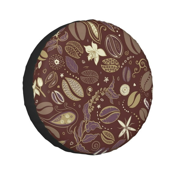Kll Coffee And Flowers Tire Cover,Universal Wheel Tire Cover For Trailer, Rv, Suv, Truck,Camper And Many Vehicle,(15 Inch)