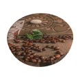 thumbnail image 1 of Kll Coffee Beans Round Bar Chair Cushion Cover 12 Inch,Bar Stool Protector With Elastic, Soft Washable, 1 of 7