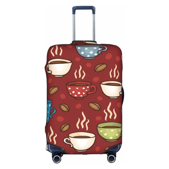 Kll Coffee Cups Luggage Cover Suitcase Cover Suitcase Protector-Large