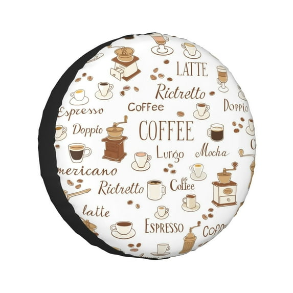 Kll Coffee Tire Cover,Universal Wheel Tire Cover For Trailer, Rv, Suv, Truck,Camper And Many Vehicle,(14 Inch)