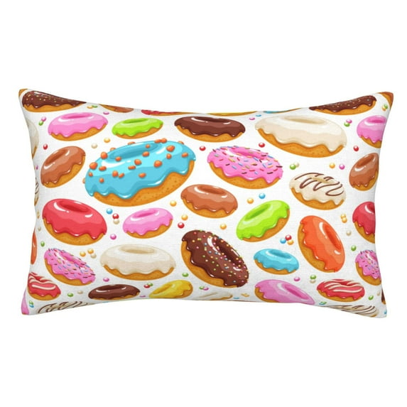 Kll Color Donut Pillow Covers Envelope Closure,Super Soft And Cozy Fuzzy Fleece Pillow Case Cover 16"X24"