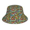 thumbnail image 1 of Kll Color Summer Bucket Hat for Women Men Packable Travel Beach Sun Hat Outdoor Rave Accessories Reflective Fisherman Cap, 1 of 6