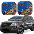 thumbnail image 1 of Kll Colorful Coral Reef Windshield Sun Shade 2-Piece Foldable Car Front Window Sunshade For Most Sedans Suv Truck- Medium, 1 of 7