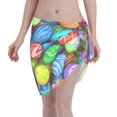 thumbnail image 1 of Kll Colorful Easter Eggs1 Print Women'S Sarong Coverups Short Bathing Suit Wrap Skirt Beach Wrap Swimsuit Cover Ups, 1 of 7