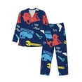 thumbnail image 1 of Kll Colorful Excavator Sleepwear Mens Flannel Pajamas,Long Cotton Pj Set, 1 of 9