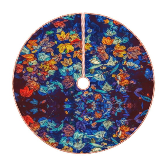 Kll Colorful Fall Leaves Christmas Tree Skirt 48",Party Decorations Farmhouse For Christmas Decorations Holiday Party