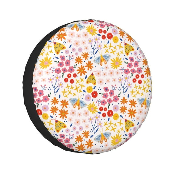 Kll Colorful Floral Tire Cover,Universal Wheel Tire Cover For Trailer, Rv, Suv, Truck,Camper And Many Vehicle,(17 Inch)
