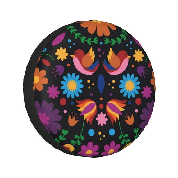 Kll Colorful Floral2 Tire Cover,Universal Wheel Tire Cover For Trailer, Rv, Suv, Truck,Camper And Many Vehicle,(16 Inch)