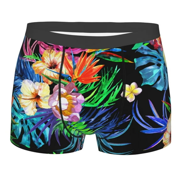 Kll Colorful Flowers Men'S Cotton Boxer Briefs Underwear-X-Large