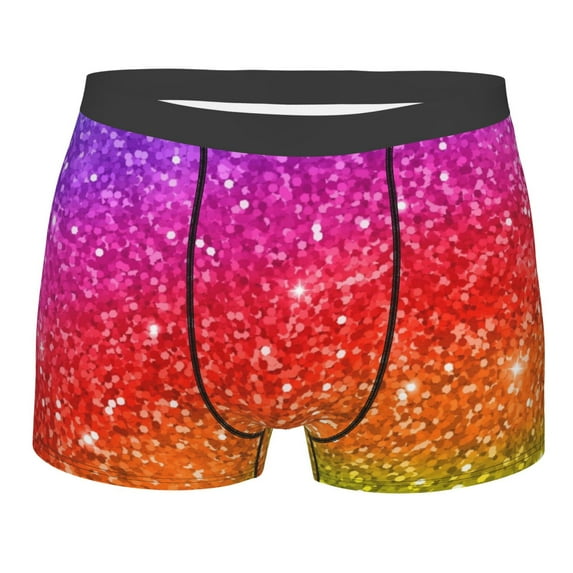 Kll Colorful Glitter Men'S Cotton Boxer Briefs Underwear-X-Large