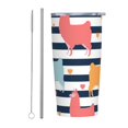thumbnail image 1 of Kll Colorful Llama Stainless Steel Vacuum Insulated Coffee Cup 20 Oz Insulated Travel Mug Water Cup With Leak-Proof Straw Lid & Flip Lid,1 Metal Straws,1 Cleaning Brush, 1 of 8