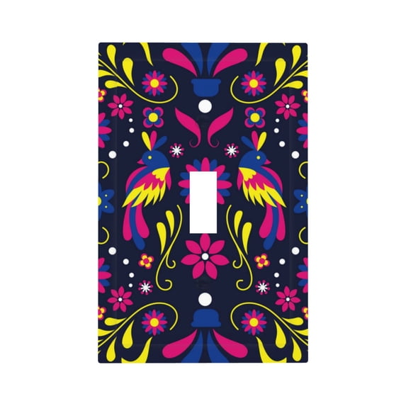 Kll Colorful Mexican Wall Plate,Gloss Finish,Standard Size 1 - 5" X 3", Polycarbonate Thermoplastic,Electric Receptacle Plug Covers