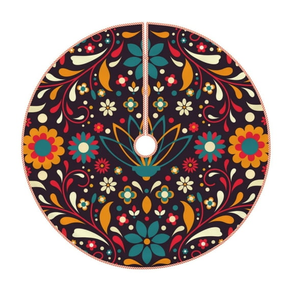 Kll Colorful Mexican2 Christmas Tree Skirt 30",Party Decorations Farmhouse For Christmas Decorations Holiday Party