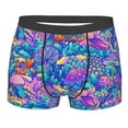 thumbnail image 1 of Kll Colorful Mushrooms Men'S Cotton Boxer Briefs Underwear-Large, 1 of 9