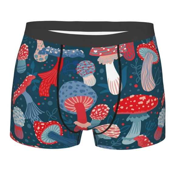 Kll Colorful Mushrooms Men'S Cotton Boxer Briefs Underwear-Medium