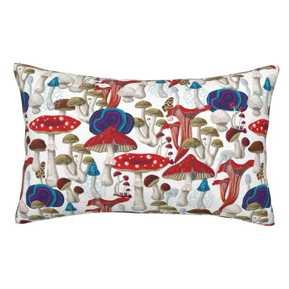 Kll Colorful Mushrooms Pillow Covers Envelope Closure,Super Soft And Cozy Fuzzy Fleece Pillow Case Cover 20"X30"
