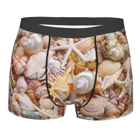 Kll Colorful Seashells Men'S Cotton Boxer Briefs Underwear-X-Large