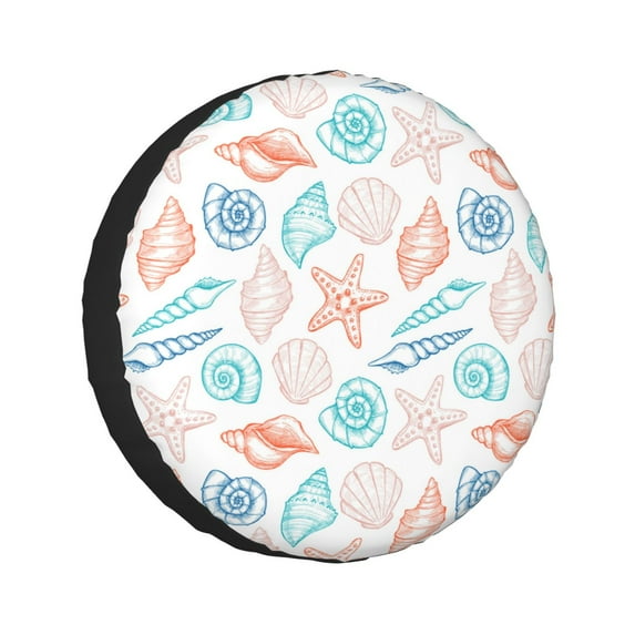 Kll Colorful Seashells1 Tire Cover,Universal Wheel Tire Cover For Trailer, Rv, Suv, Truck,Camper And Many Vehicle,(15 Inch)