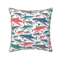 thumbnail image 1 of Kll Colorful Shark Decorative Throw Pillow Covers Velvet Soft For Couch Sofa Bedroom Living Room Outdoor -18"X18", 1 of 8