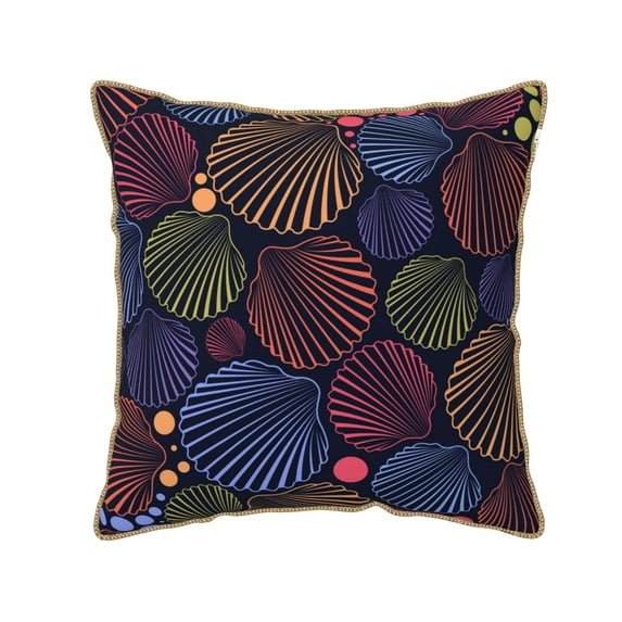 Kll Colorful Shells Decorative Throw Pillow Covers Velvet Soft For Couch Sofa Bedroom Living Room Outdoor -20"X20"