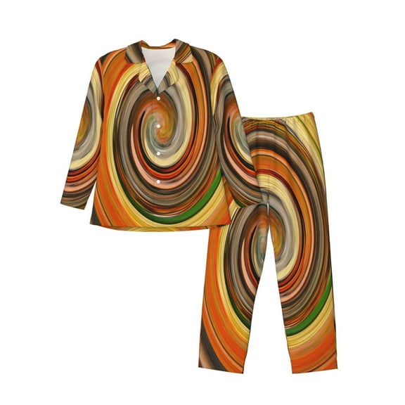 Kll Colorful Swirl Sleepwear Mens Flannel Pajamas,Long Cotton Pj Set